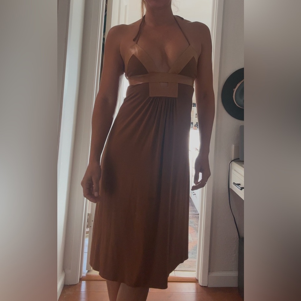 Ingwa Melero sexy and beautiful tan dress XS